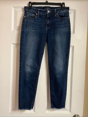 Lucky Brand Dark Blue Ava Skinny Jeans Raw Hem 28/6